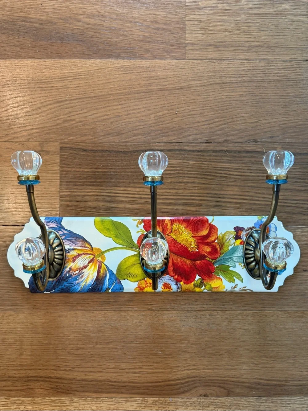 MACKENZIE-CHILDS | Rare Retired Flower Garden Triple Wall Coat Hook